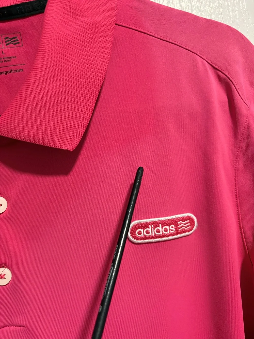Adidas Golf Polo Shirt- Bright Pink - Men’s Large